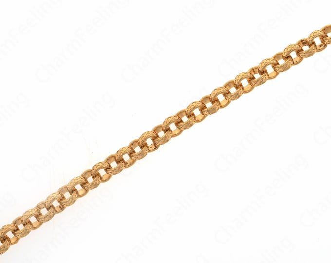 1 Meter,18K Gold Filled Round Twisted Chain, Exquisite Chain Necklace, Welded Chain, Gold-Plated Discovery, 5.2x2mm