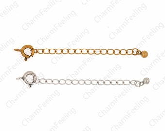 18K Gold Filling S925 Silver Tail Chain, Sterling Silver Extension Chain, Chain Accessories, Lobster Clasp Chain, DIY Jewelry Supplies, 6cm