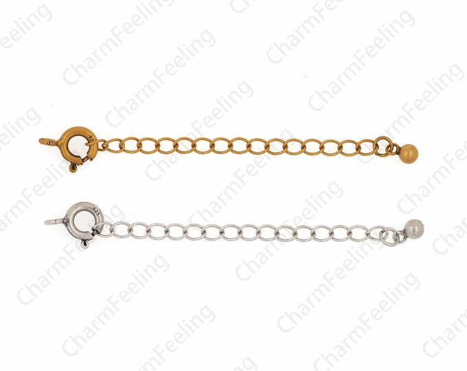 18K Gold Filling S925 Silver Tail Chain, Sterling Silver Extension Chain, Chain Accessories, Lobster Clasp Chain, DIY Jewelry Supplies, 6cm
