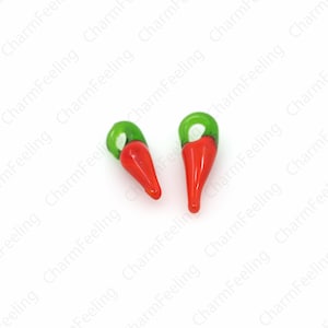 50 pcs Pendentif Chili, Chili Charm, Pendentif en verre déclairage, Bijoux en verre de Murano, Collier Chili, Fournitures de bijoux de bricolage, 15x3mm image 7