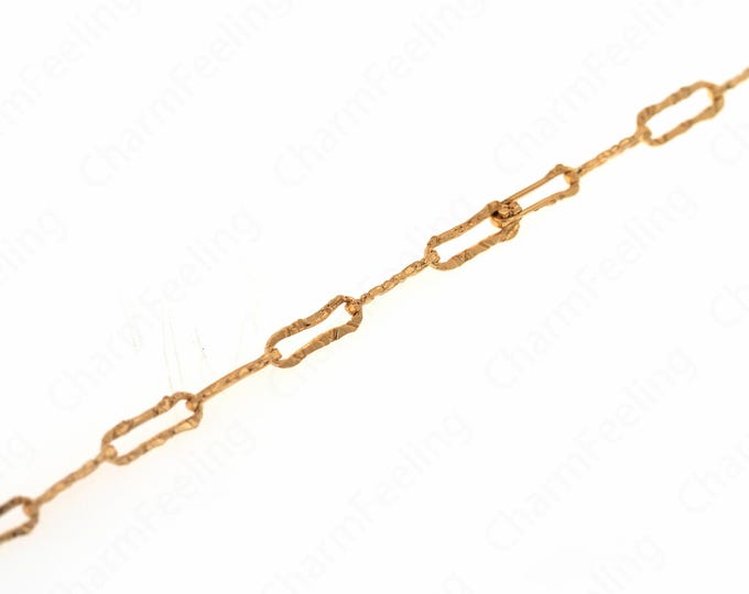 1 Meter 18k Gold  Filled Jumbo Link Paper Clip Chain，Paperclip Chain Necklace，DIY Jewelry Jewelry Making Semi-Finished Chain,11x3.7x1mm