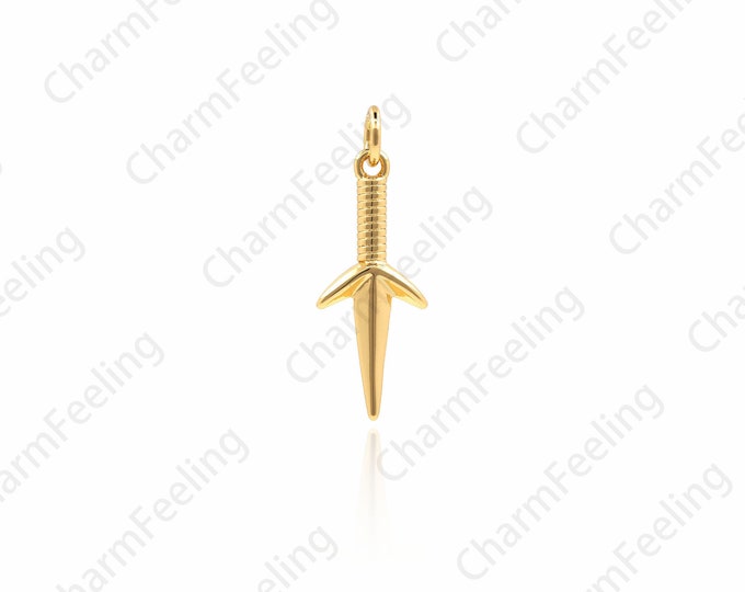 Small Dagger Pendant, Dagger Necklace, Knife Charm,Outdoor survival charm, DIY Jewelry Making Accessories 25.8x9.3x2.2mm 1pcs