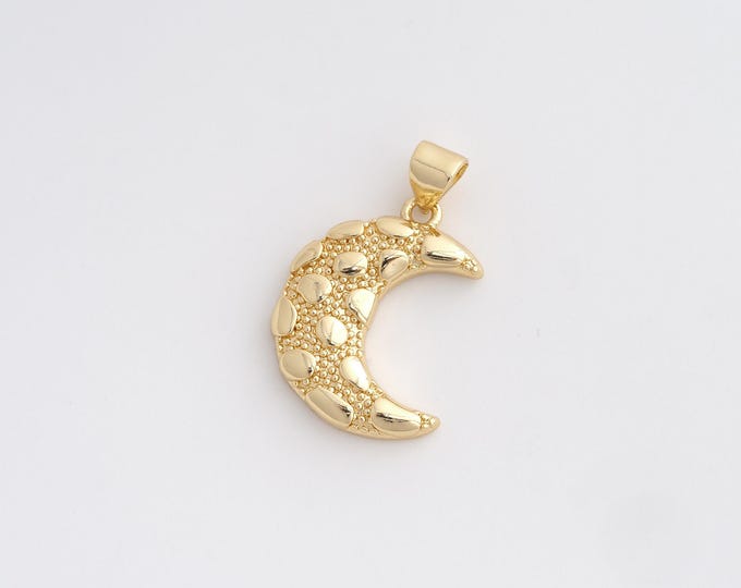 Crescent Moon Pendant,Celestial Pendant,18K Gold Filled Moon Charm,DIY Jewelry Accessories,25.6x17x3.3mm