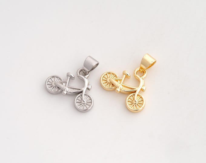 5 pcs Bicycle Pendant,Bicycle Pendant,18K Gold Filled Bicycle Charm,DIY Jewelry Accessories,17x15.8x3.7mm