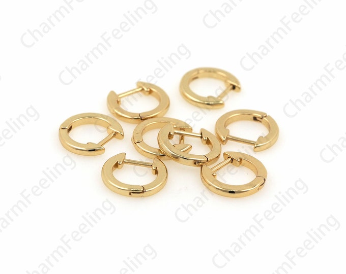 18K Gold-Plated Exquisite Ear Hoops, Gold Hoops, Pendant, Charm Hoops, Ear Studs, Small Hoops,Minimalist Earrings 1 pair