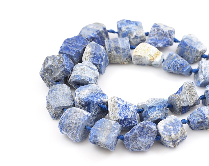 Rough Lapis Lazuli Beads,Raw Lapis Lazuli Rough Stone,Natural Stone Bead,Gem Chain,Natural Stone Chain,DIY Gem Making Accessories,25-30mm