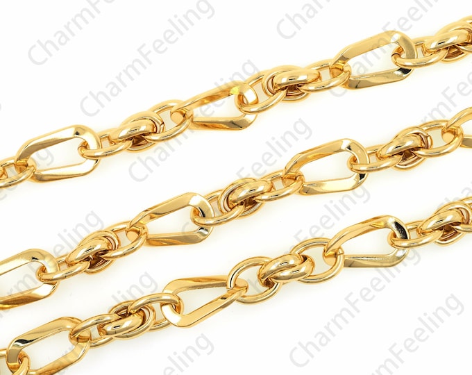 1 Meter,18K Gold Filled Irregular Chain, Brass Chain, Delicate Chain, Twisted Chain, Layer Chain, Bracelet And Necklace Making Accessories