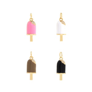Ijs hanger, 18K goud gevulde ijs hanger, ijs ketting, ijs sieraden, zomer charme, DIY sieraden accessoires 22x7.4x3.5mm