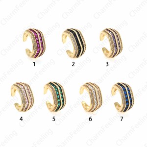 Adjustable Ring, Stackable Ring, Gold Open Ring, Simple Charm,18K Gold Filled Daily Ring, Micropavé CZ Minimalist Thin Ring,