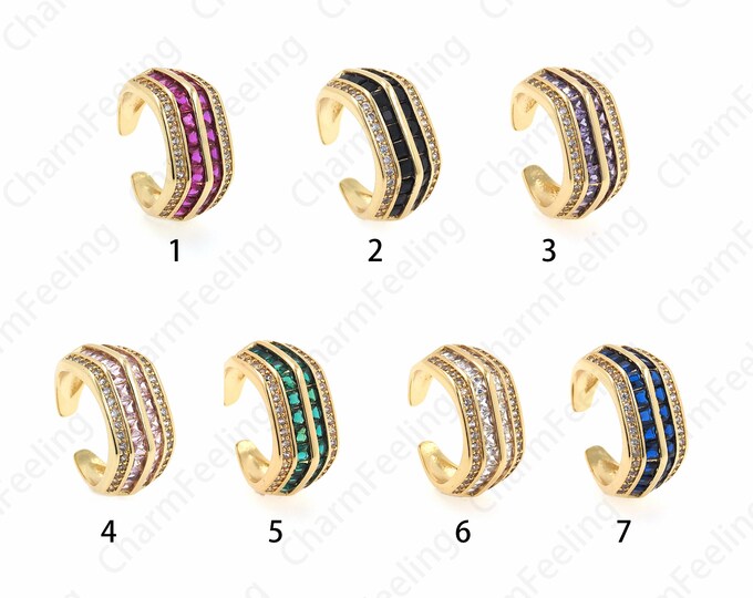 Adjustable Ring, Stackable Ring, Gold Open Ring, Simple Charm,18K Gold Filled Daily Ring, Micropavé CZ Minimalist Thin Ring,