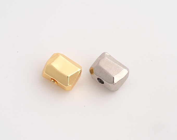 18K Gold Filled Square Spacer Beads,Tube Beads,Square Beads,DIY Jewelry Supplies,11.8x9.5x7.4mm Hole 3mm