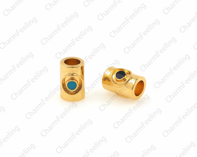 Devil's eye spacer beads, small barrel beads，cz pave beads，Spacer Beads 9.4x7mm 1pcs