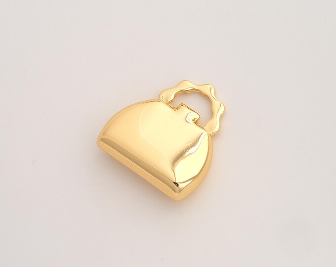 Handbag Pendant,Handbag Pendant,18K Gold Filled Handbag Charm,DIY Jewelry Accessories,27.2x25.4x8mm