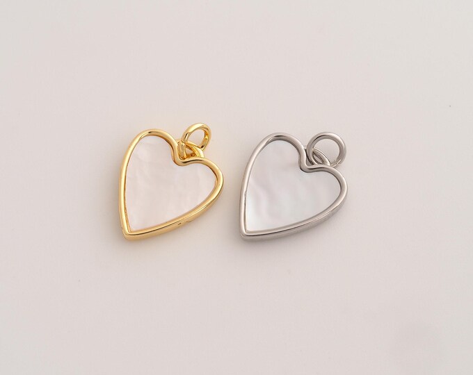 Fritillaria Heart Pendant,Love Pendant,18K Gold Filled Heart Charm,DIY Jewelry Accessories,18.7x13.4x2.8mm