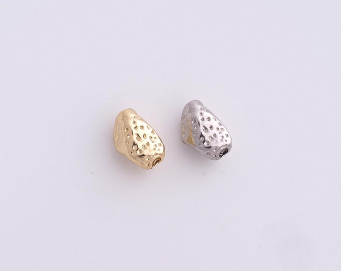 5 pcs 18K Gold Filled Flat Spacer Beads, Gold Hole Beads,Oval Spacer Beads, Bracelet Accessories, 8.8x6x4.8mm