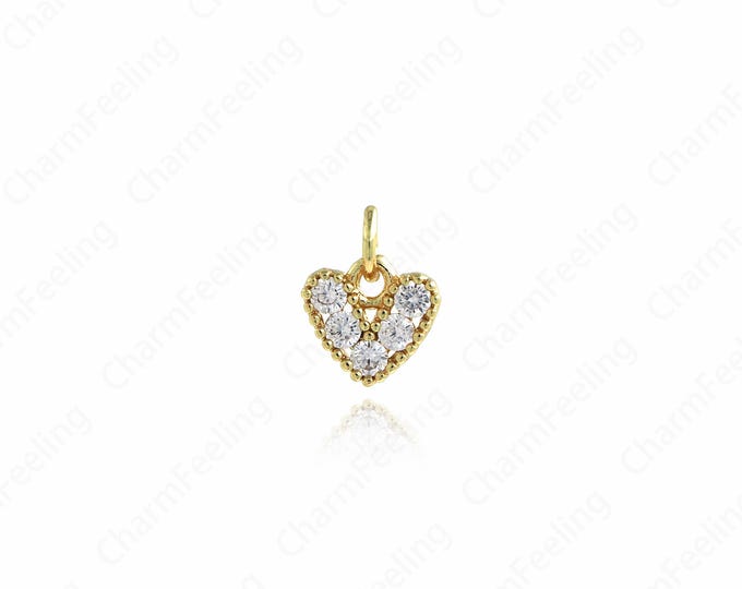 Heart Pendant,Gold Heart Necklace,18K Gold Filled Fashion Pendant,Gift For Her,Turquoise Charm,DIY Jewelry Supplies,9.4x7.5x1.8mm