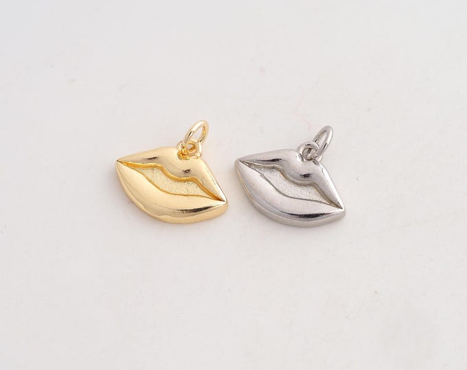 5 pcs Lips Pendant,Lips Pendant,18K Gold Filled Lips Charm,DIY Jewelry Accessories,15x15.4x2.5mm