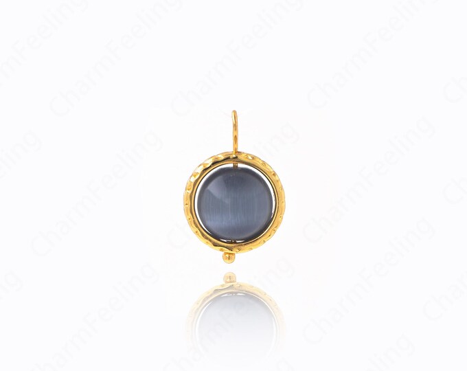 Natural Stone Pendant,Ball Charm, Ball Necklace, 18K Gold Filled Ball Jewelry,DIY Jewelry Supplies, 15.5x10.5x7.8mm