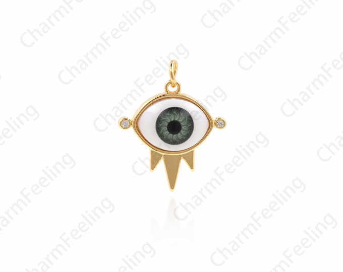 Eye Charm, Eye Pendants,  Good Luck Charm, Blue Eye, Lucky Charm,Eye Charm DIY Jewelry Making Supplies  27.1x16x2mm 1pcs