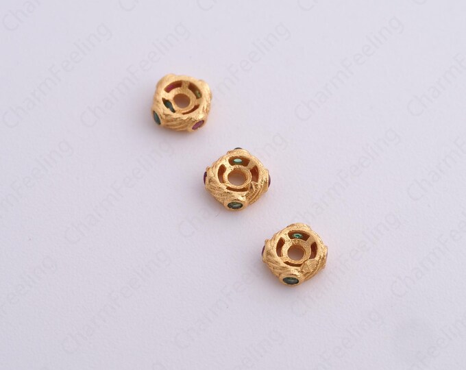 Gold Round Spacer Beads, 18K Gold Filled Flat Beads,Dainty Disc Bracelet Necklace Spacer Beads, DIY Jewelry Supplies,4x1.5mm