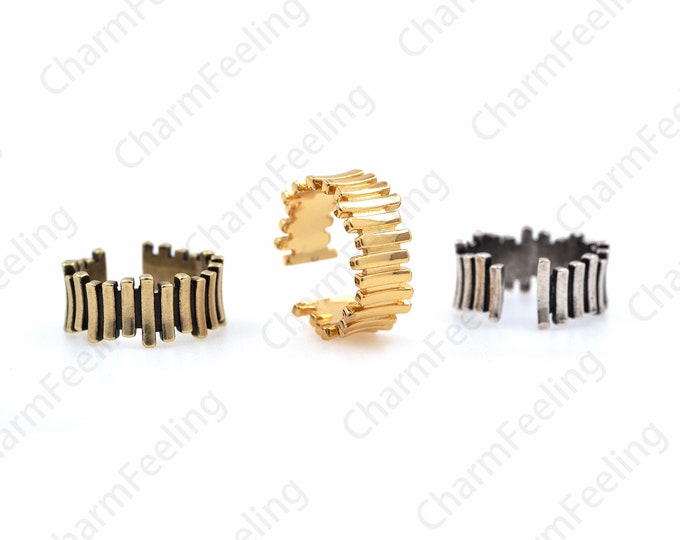 Retro Irregular Stripe Ring, Fence Ring, Adjustable Ring, Punk Ring, Gold Ring, Gift For Her 1PCS