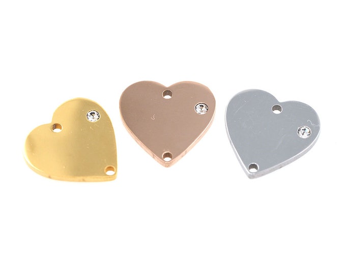 heart connector,stainless heart tag,heart shaped blanks,heart link  15*15*1.5mm 1pcs
