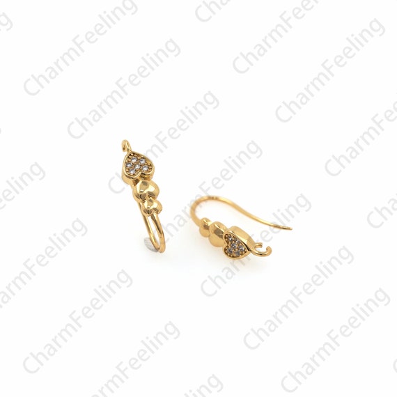 24k Shiny Gold Plated Gold Earring Hook, Gold Ear Wires, Fish Hooks, French  Hook Earrings, Earrings, Gold Plated Findings MBGCHK361