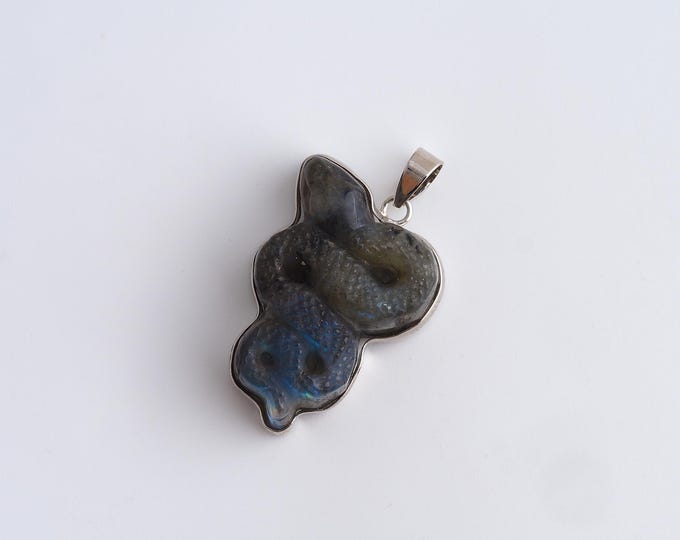 Natural Stone Pendant,Snake Gemstones Charms,Animal Gemstones Charm,DIY Jewelry Accessories,36x22.8x7.8mm