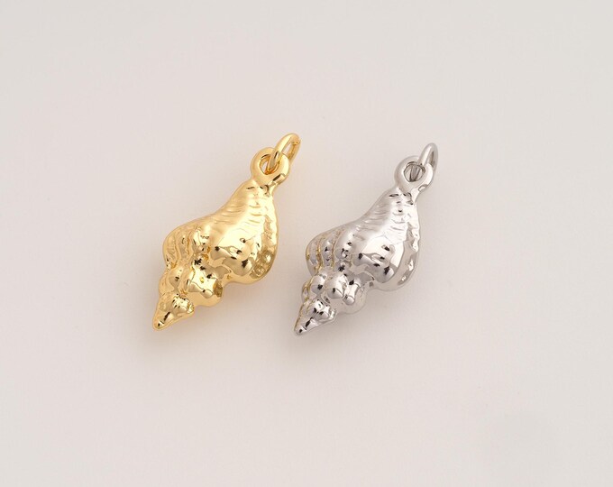 Conch Pendant,Conch Pendant,18K Gold Filled Conch Charm,DIY Jewelry Accessories,23.8x10x6.8mm