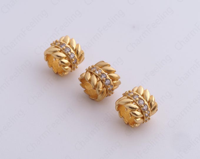 Gold Round Spacer Beads, 18K Gold Filled Tube Beads,Dainty Round Bracelet Necklace Spacer Beads, DIY Jewelry Supplies,8.3x7mm