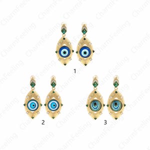 1 paar, 18 kt gold filled oorbellen met kwastjes, geëmailleerde oorbellen, grote ronde oorbellen, geëmailleerde oorbellen, oorbelaccessoires, 46,5 x 20,5 x 6,5 mm