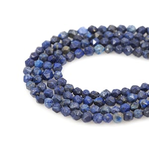 Faceted Gem Chain, Lapis Lazuli Beads, Natural Stone Necklace, Lapis Beads, Jewelry Supplier, DIY Bracelet Necklace Accessories, 8mm