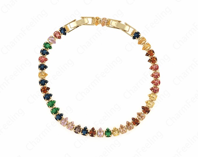 Water Drop Bracelet,18K Gold Filled Dainty Bracelet,Adjustable Bracelet,Tennis Bracelet,Friendship Bracelet,Daily Bracelet,200x5x3.5mm