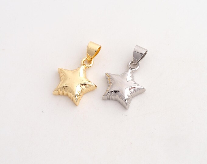 5 pcs Star Pendant,Celestial Pendant,18K Gold Filled Starburst Charm,DIY Jewelry Accessories,20x13.4x3.5mm