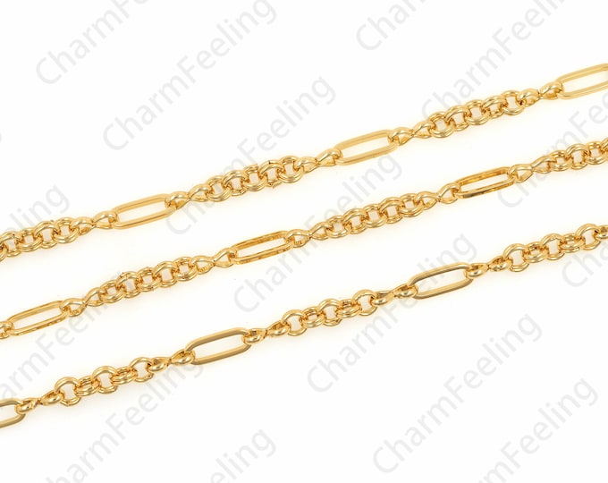 Paperclip Necklace, Oval Link Chain, 18K Gold Filled Brass Chain, Link Chain, Oval Cable Chain, DIY Bracelet Necklace 12x4.5mm 1 meter