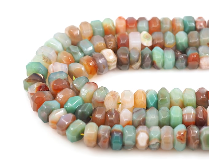 Cuboid Natural Stone Necklace,Colorful Crystal Rectangular Beads, Natural Stone Chain, Gemstone Necklace, Gemstone Beads,15mm