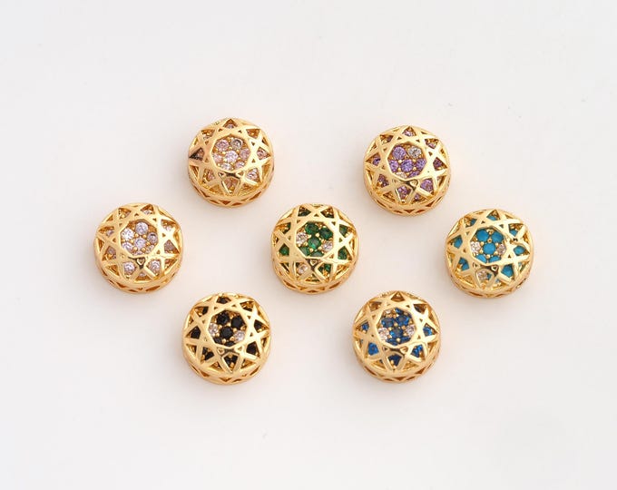 10 pcs 18K Gold Filled Gemstone Spacer Beads,Round Gemstone Beads,Round Beads,DIY Jewelry Supplies,10mm