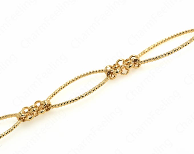 1 meter Paper Clip Chain, 18K Gold Filled Oval Chain, Continuous Chain,Welded Chain,DIY Necklace Bracelet Accessory 34.5x11.5mm
