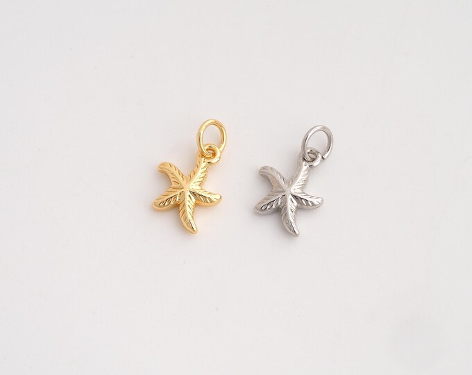 5 pcs Starfish Pendant,Starfish Pendant,18K Gold Filled Starfish Charm,DIY Jewelry Accessories,14.8x9.2x2.7mm