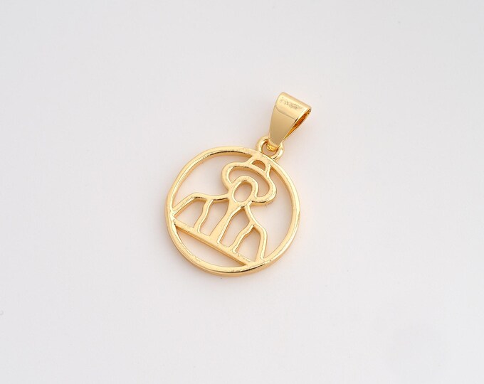 5 pcs Magician Pendant,Magician Pendant,18K Gold Filled Magician Charm,DIY Jewelry Accessories,23.8x15.4x1.8mm