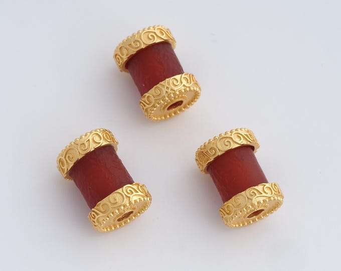 Cylinder Beads, 18K Gold Filled Tube Beads,Cylindrical Spacer Beads,DIY Bracelet Assembly Accessories,13.5x10.4mm