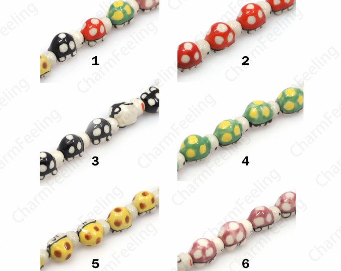 Ceramic Turtle Beads,Hand-Painted Ceramics, Painted Ceramic Beads, Ceramic Jewelry, DIY Jewelry Supplies, 18.5x11.5x13mm