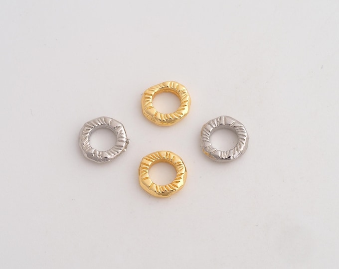 10 pcs 18K Gold Filled Round Flat Spacer Beads,Round Beads,Large Hole Beads,DIY Jewelry Supplies,8.2x2mm Hole 4.5mm