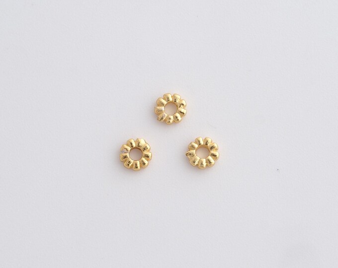 10 pcs Gold Round Spacer Beads, 18K Gold Filled Flat Beads,Dainty Disc Bracelet Necklace Spacer Beads, DIY Jewelry Supplies,3.9x1.2mm