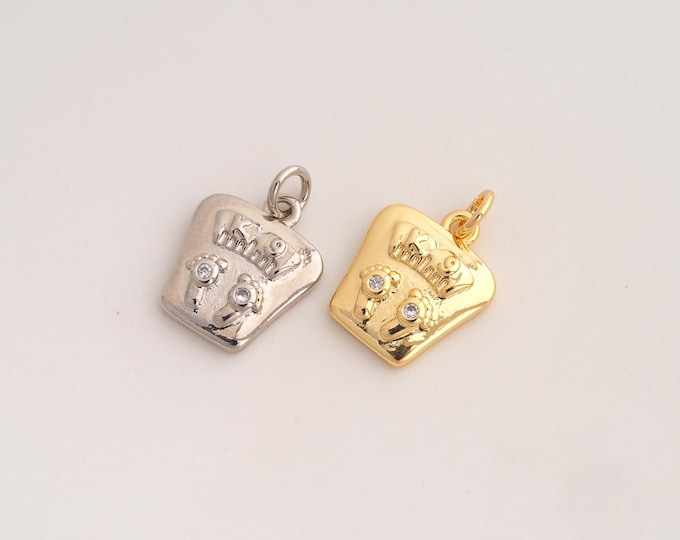 CZ Bathroom Scale Pendant,Body Scale Pendant,18K Gold Filled Scale Charm,DIY Jewelry Accessories,19x13.2x3.3mm