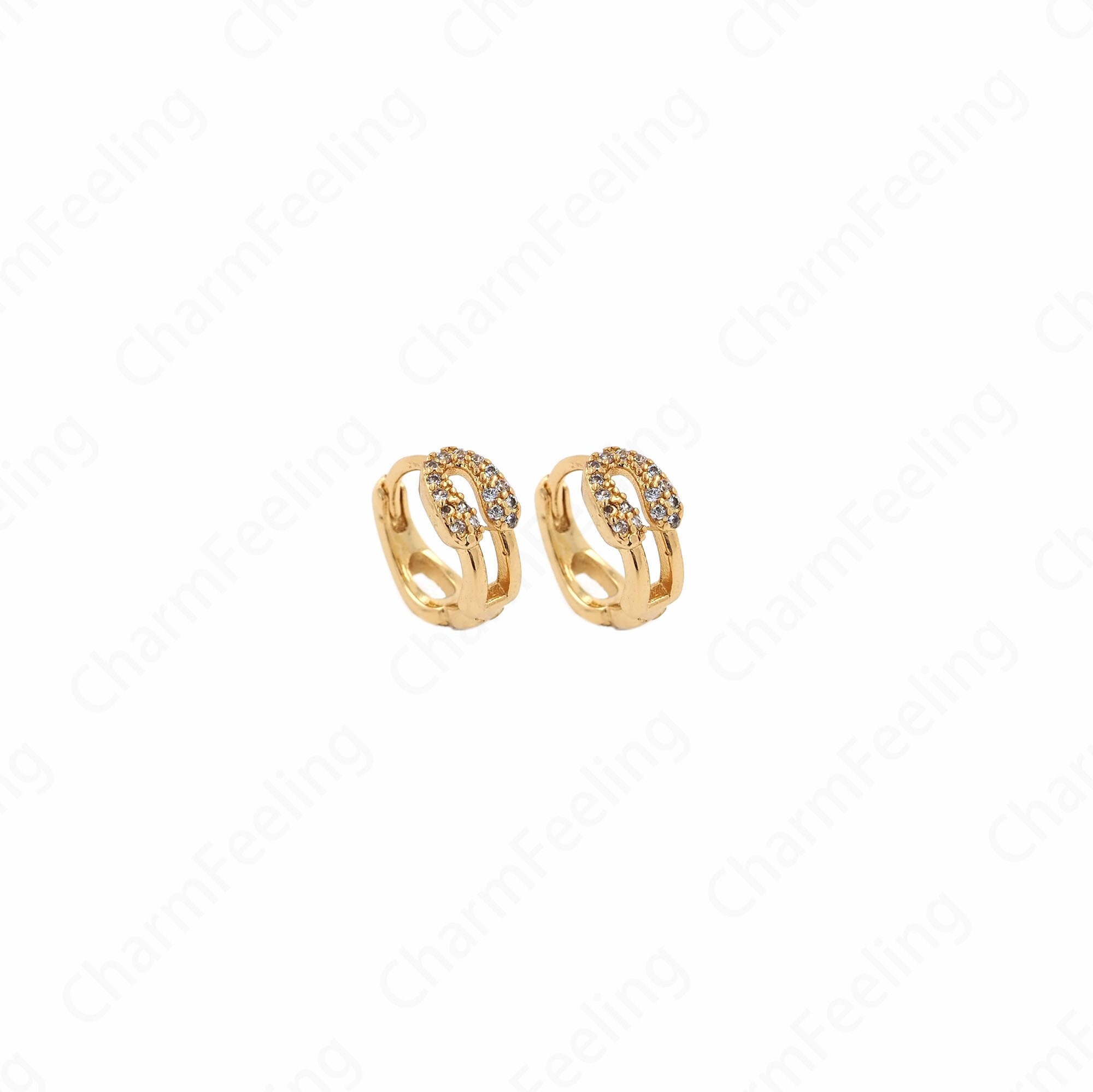 18K Gold Filled Hollow Earrings,square Hollow Earrings