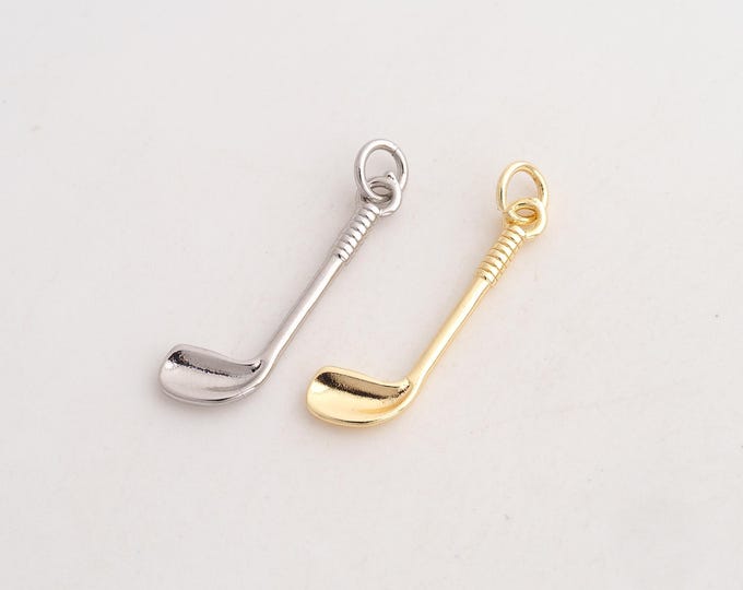 Golf Club Pendant,Golf Pendant,18K Gold Filled Sports Charm,DIY Jewelry Accessories,28x9x1.7mm