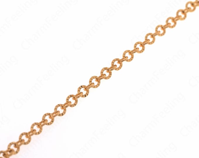 1 Meter, Brass Gold-Plated Chain, 18K Gold Filled Round Twisted Chain, Exquisite Chain Necklace, Welded Chain,4.3x0.6mm