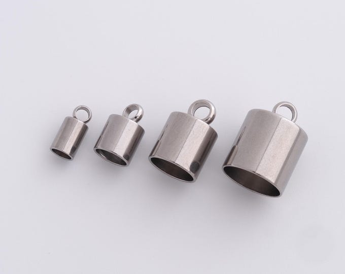 20 pcs End Tip Caps,Stainless Steel End Tip Caps,End Tip Caps,Leather End Tip Caps,DIY Jewelry Supplies