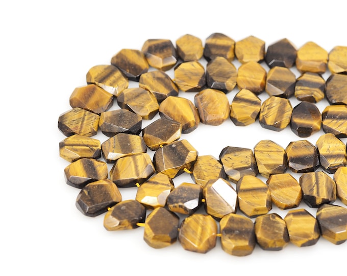 Tiger Stone Faceted Gem Beads, Tiger Stone Bead, Natural Stone Chain, Gemstone Necklace, Jewelry Supplier, Natural Stone Bead, 15x20mm